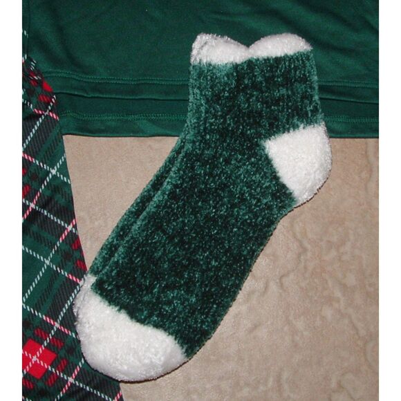 NEW NWT Dark Green Sz XXL Petite Soft Stretchy Christmas Pajama Lounge 3 Pc Set - Picture 3 of 4